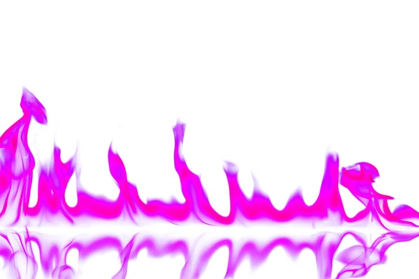Roze Vuur Vlammen Geïsoleerd Witte Achtergrond — Stockfoto