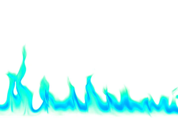 在白色背景下隔离的蓝色火焰 — 图库照片