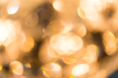 Güzel kristal avize Bokeh 'ten Bulanık Altın Bokeh