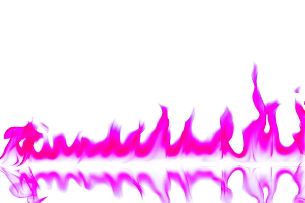 Розовый Огонь Пламя Изолированы Белом Фоне — стоковое фото