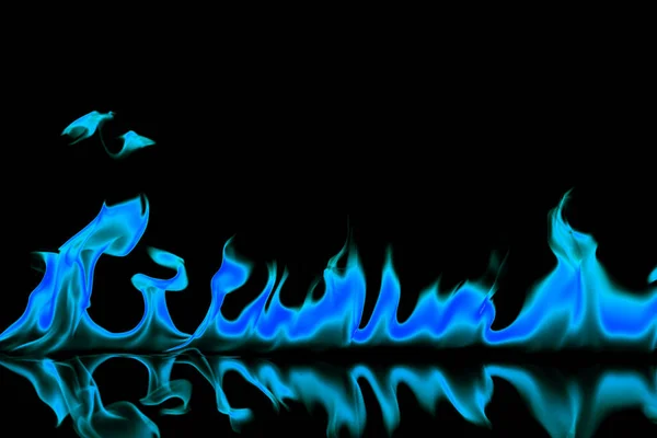 Llama Fuego Azul Sobre Fondo Negro — Foto de Stock