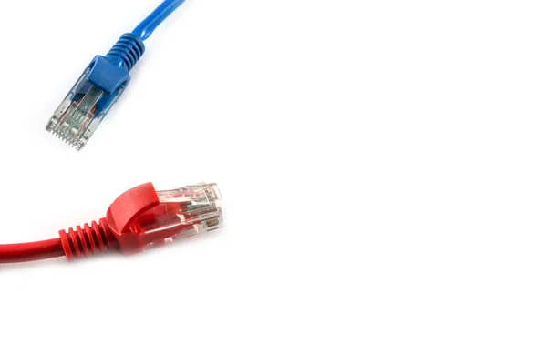 Netwerk Internet Kabel Geïsoleerd Witte Achtergrond — Stockfoto