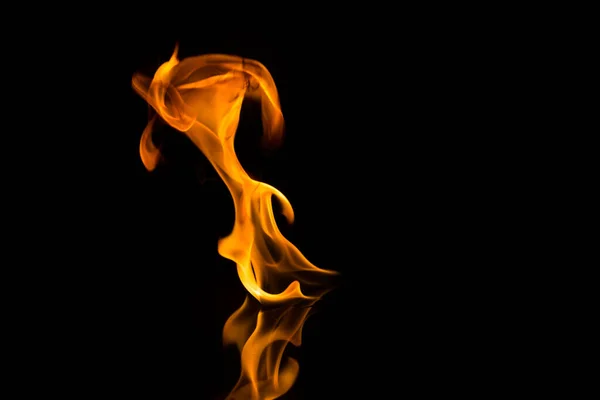 Fire Flames Reflection Black Background — Stock Photo, Image