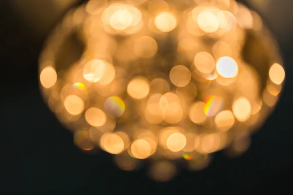 Blur Golden Bokeh Beautiful Crystal Chandelier Bokeh — Stock Photo, Image