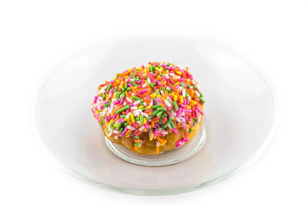 Delicious Donut Sprinkles Isolated White Background — Stock Photo, Image