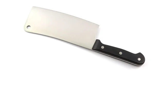 Nóż Stali Nierdzewnej Cięcia Izolowane Białym Tle — Zdjęcie stockowe