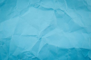 Mavi buruşmuş kağıt doku arkaplanı