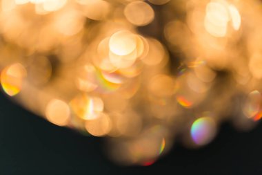 Güzel kristal avize Bokeh 'ten Bulanık Altın Bokeh