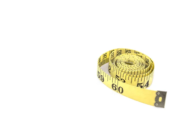 Measuring Tape Control Your Waist Isolated White Background — Stock Photo, Image