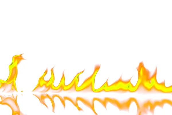 Красный Оранжевый Огонь Пламя Изолированы Белом Фоне — стоковое фото