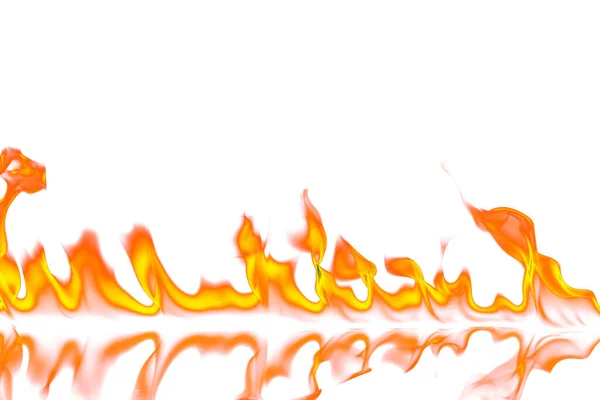 Red Orange Fire Flames Isolated White Background — Stock Photo, Image