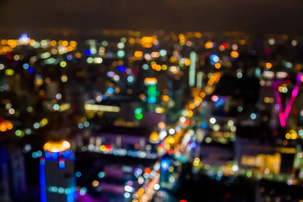 Luci Azzurrate Della Città Bokeh Bangkok Thaland — Foto Stock