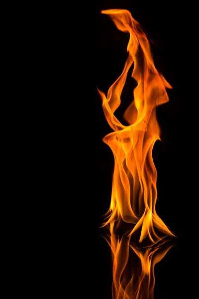 Red Fire Isolated Black Background — Stock Photo, Image