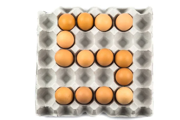 Huevos Dispuestos Número Aislado Sobre Fondo Blanco — Foto de Stock