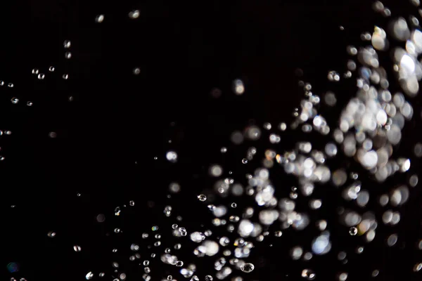 Bokeh Gotas Água Levitando Reflexão Com Luz — Fotografia de Stock