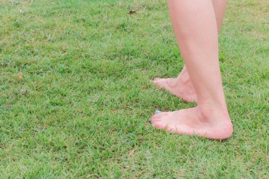 Yılan yalınayak yeşil çimlere basar.