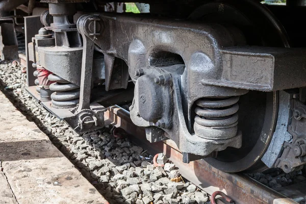 Rotura Rueda Primer Plano Sistema Suspensión Del Tren Diesel —  Fotos de Stock
