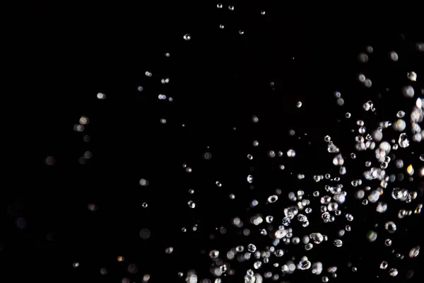 Bokeh Gotas Água Levitando Reflexão Com Luz — Fotografia de Stock