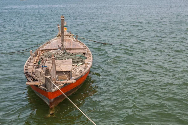 Bateau Pêche Bois Orange Thaïlande — Photo