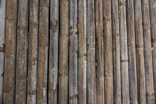 Oude Gestreepte Bamboe Hek Textuur Achtergrond — Stockfoto