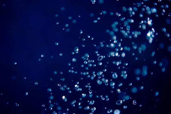 Defocus Bokeh Van Waterdruppel Blauwe Achtergrond — Stockfoto