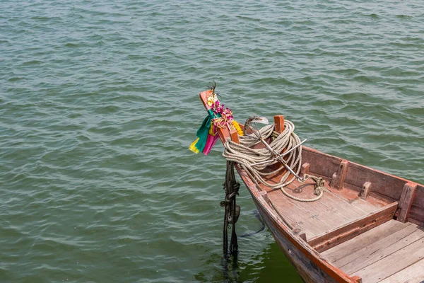 Bateau Pêche Bois Orange Thaïlande — Photo