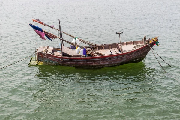 Rybářská Loď Oranžového Dřeva Thajsku — Stock fotografie