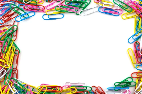 Colorful Paperclips Isolated White Background — Stock Photo, Image