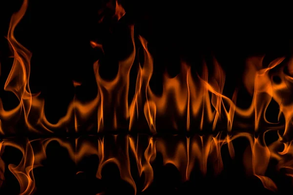 Fire Flames Black Background — Stock Photo, Image