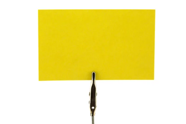 Yellow Business Card Holder Wihite Background — Stock Photo, Image