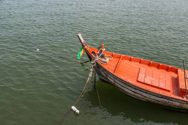 Bateau Pêche Bois Orange Thaïlande — Photo