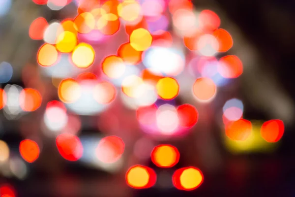 Bokeh Street Lights Car Light Traffic Road — Stock Photo, Image