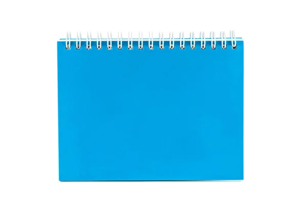 Блакитний Блокнот Ізольований Білому Тлі — стокове фото