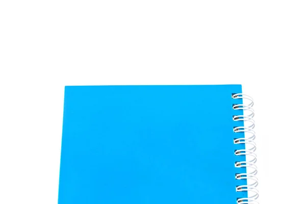 Blaues Notizbuch Isoliert Auf Weißem Hintergrund — Stockfoto