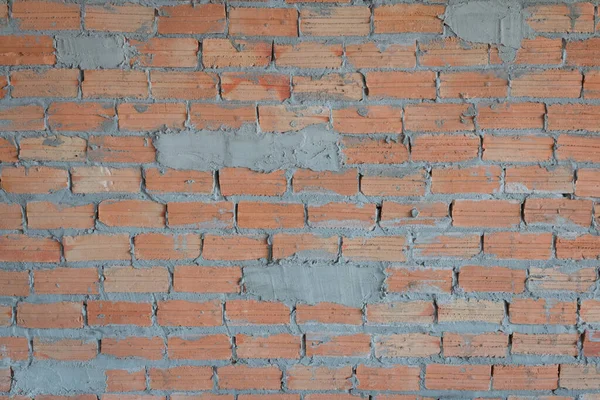 Ziegelmauer Mit Grauem Zementhintergrund — Stockfoto