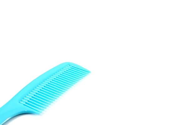 Blue Plastic Comb Isolated White Background — Stock Photo, Image