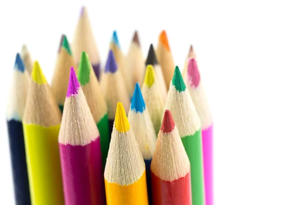 Close Colour Pencils Isolated White Background Royalty Free Stock Photos