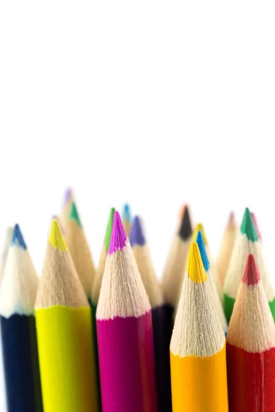 Close Colour Pencils Isolated White Background — Stock Photo, Image