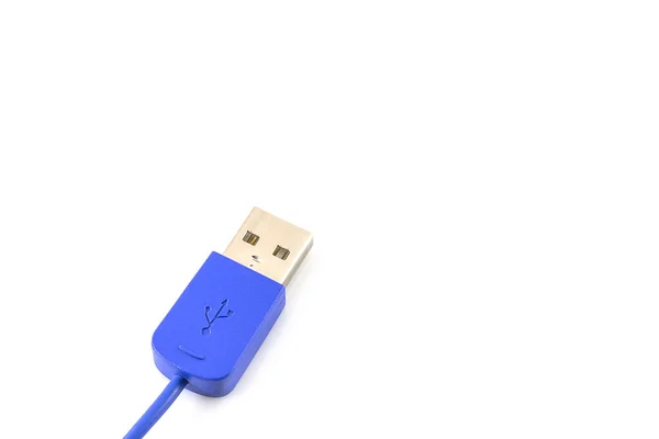 Крупним Планом Синій Роз Usb Ізольований Білому Тлі — стокове фото