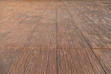 Arka plan için eski fayanslı kahverengi koridor