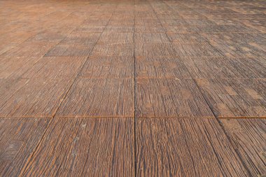 Arka plan için eski fayanslı kahverengi koridor