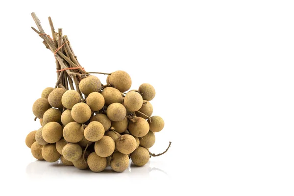 Fruit Bunch Fresh Longan Isolated White Background — Stock Photo, Image