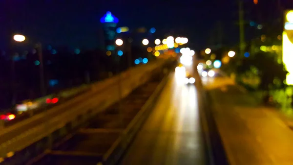 Bokeh Car City Road Night — Stock Photo, Image