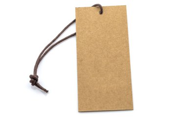 Beyaz arka plan üzerinde izole kahverengi boş etiket