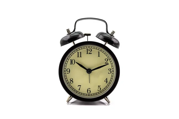 Relógio Alarme Retro Isolado Fundo Branco — Fotografia de Stock