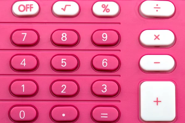 Ροζ Αριθμομηχανή Άσπρο Φόντο — Φωτογραφία Αρχείου