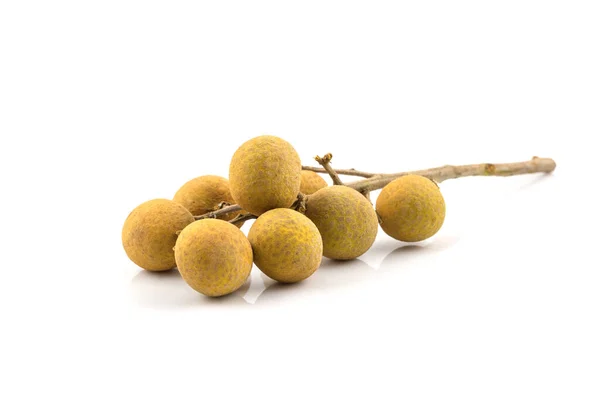 Fruit Frais Longan Isolé Sur Fond Blanc — Photo