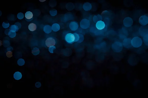 Абстрактная Синяя Текстура Боке Черном Фоне — стоковое фото