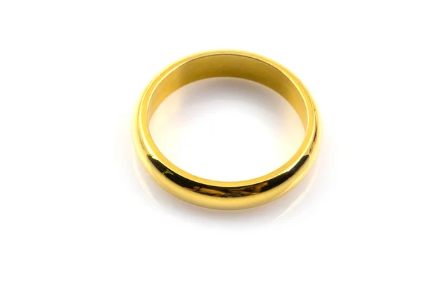Golden Wedding Ring Isolated White Background — Stock Photo, Image