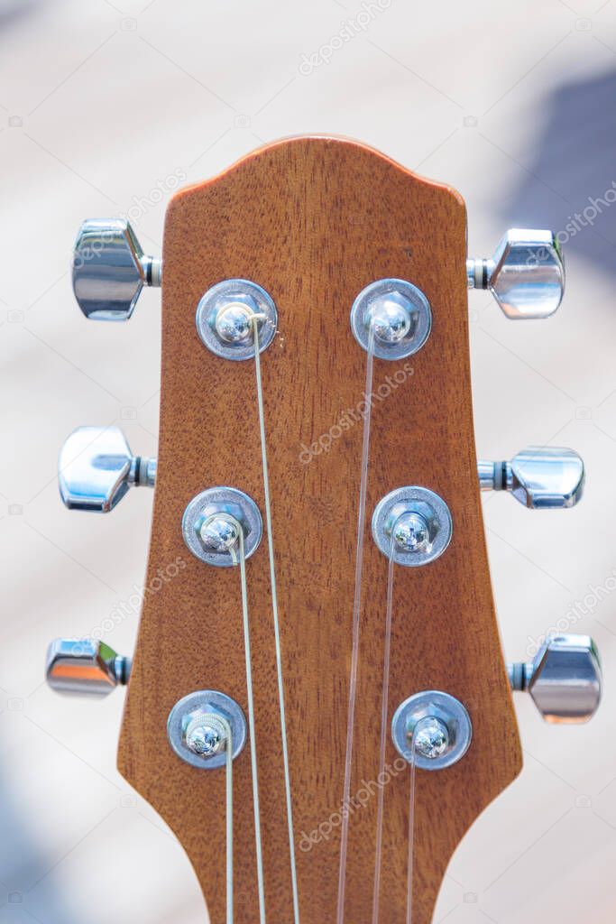 Close up of Guitar strings musical background
